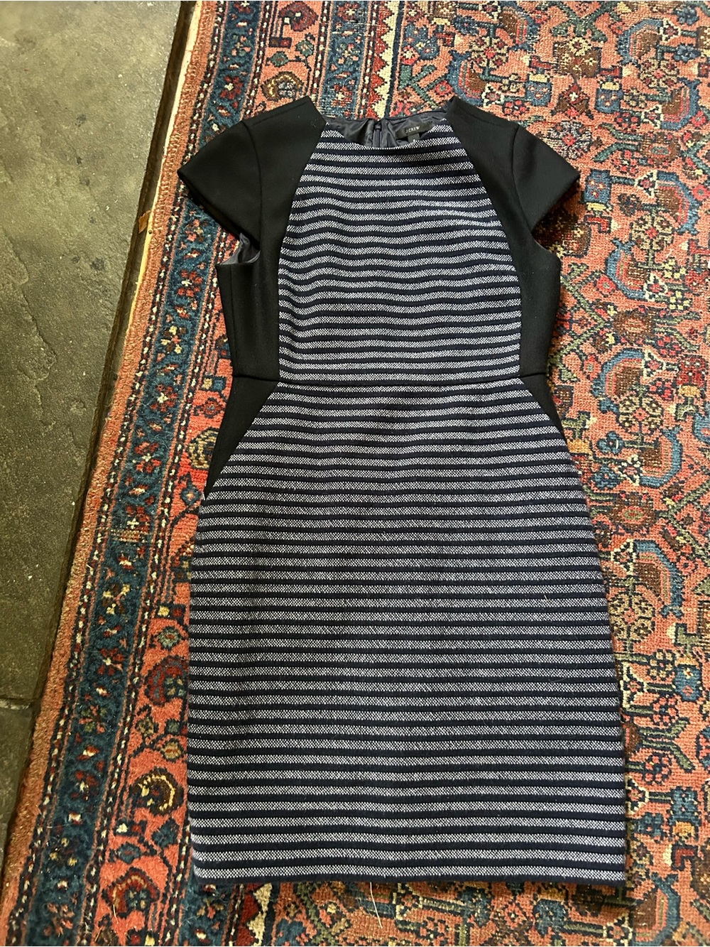 J. Crew Black Lined dress with texture